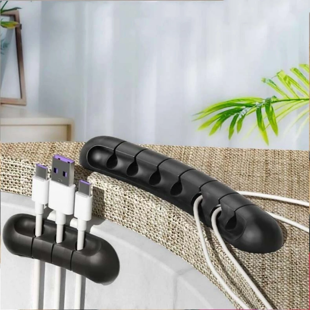 Cable Organizer Silicone USB Cable Winder Desktop Tidy Management Clips Cable Holder for Mouse Headphone Wire Organizer
