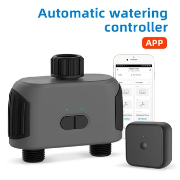 Automatic Water Timer with Wifi Hube 2-Outlet Garden Irrigation Watering System Sprinkler Programmer Tools Support Alexa Tuya 1