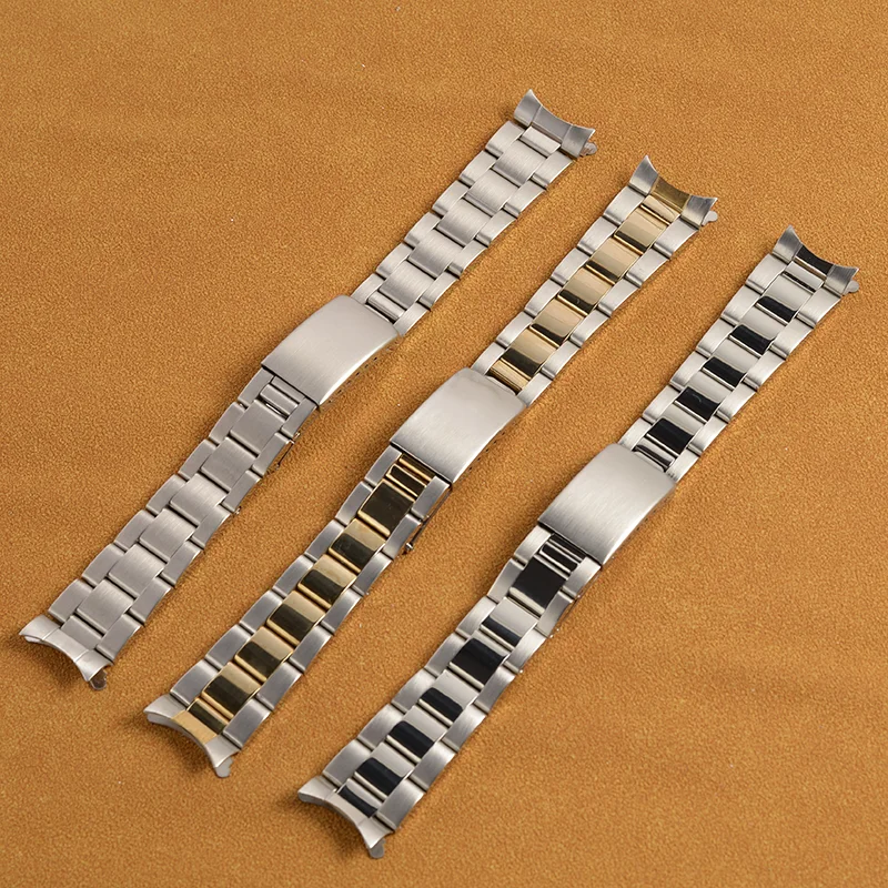 

13 17 18 19 20 21mm Oyster Watch Band Rolex Submariner Turtle Back Watch Accessories Band Stainless Steel Watch Strap Bracelet
