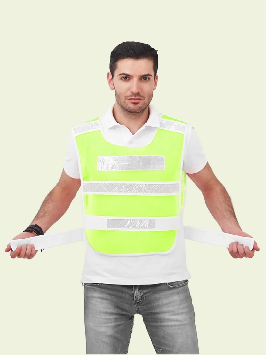 Summer Sleeveless Reflective Safety Vest Adjustable Security Jacket Workwear Night Work For Adults