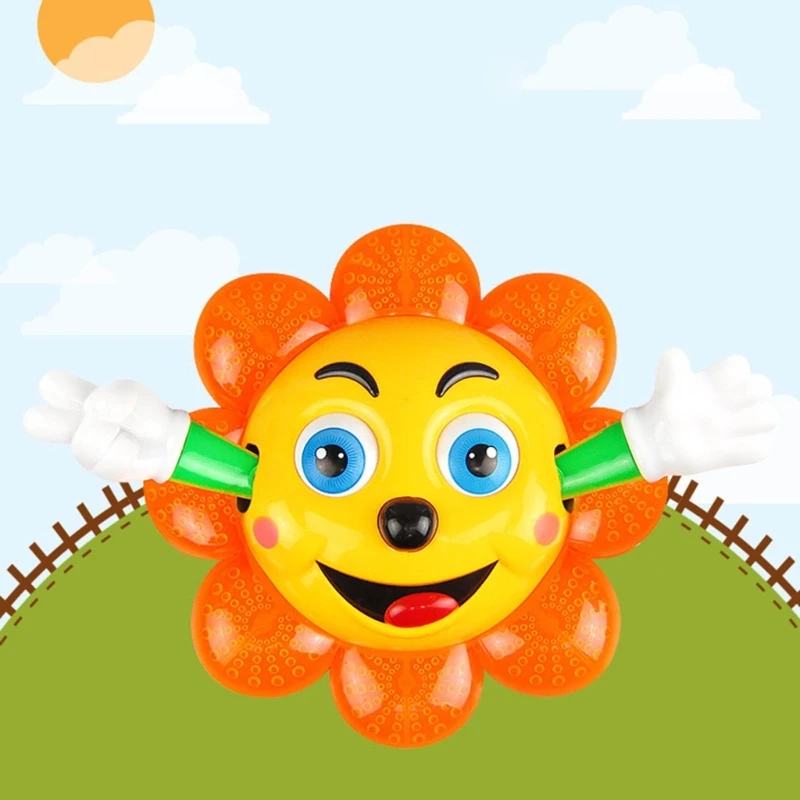 Kids Fun 360° Rotating Moving Flashing Sounding Sunflower Toy Toddlers Cute Cartoon Electronic Interactive Plant Educational Toy 5