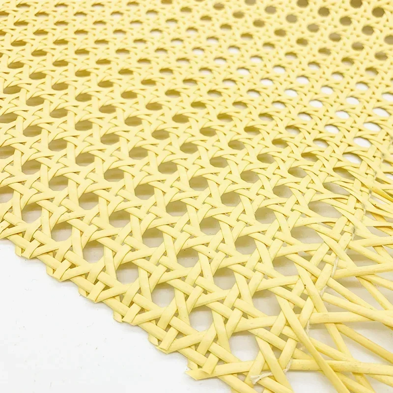 Rattan Cane Weaving Material Yellow Coffee Primary Color Vinyl Cane Webbing Wicker Grid Rattan Roll Weaving Material for Chair Cabinet Furniture Decor rattan cane weaving material rattan weaving material