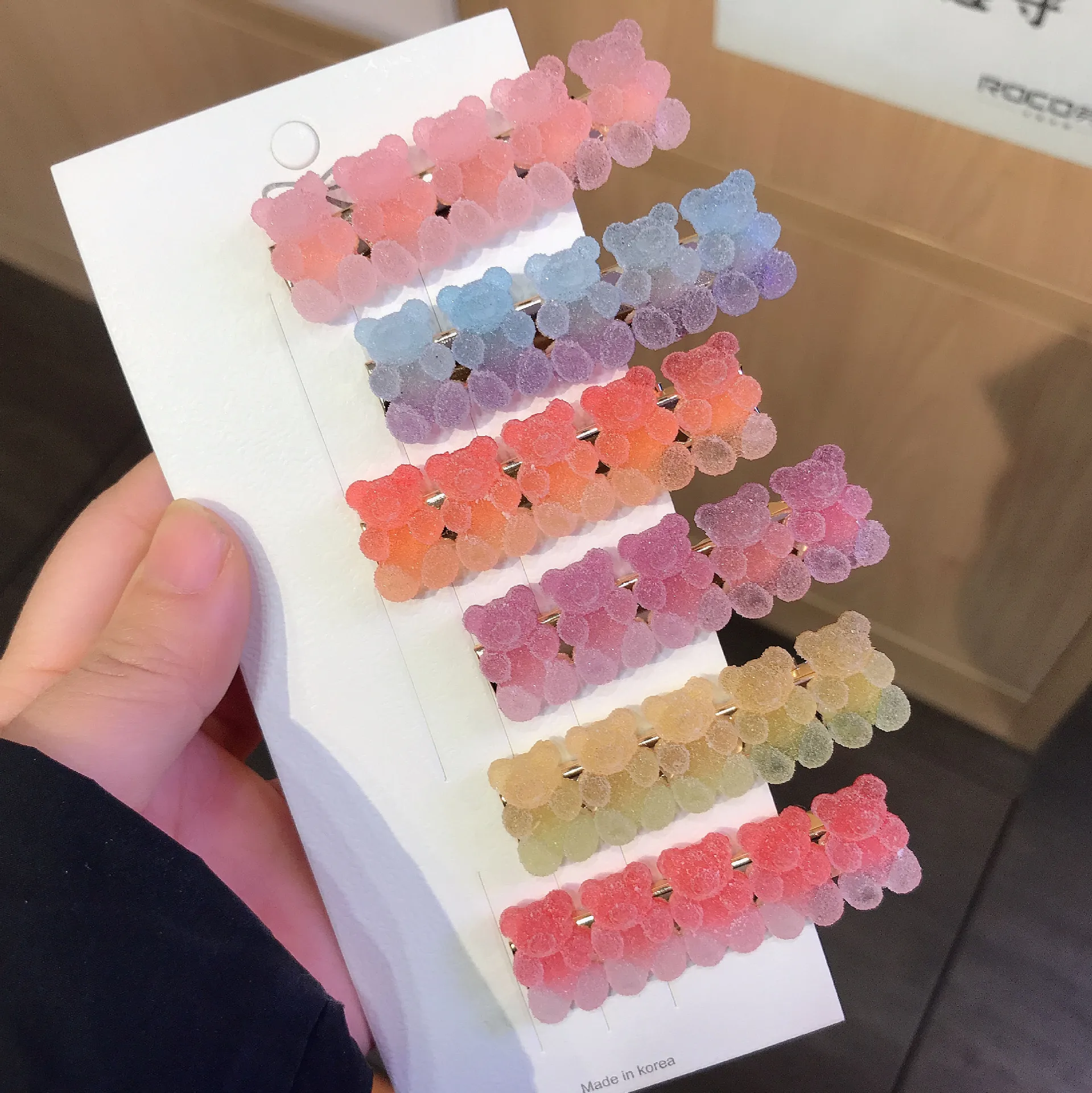 Soft Sweets Bears Hair Clips Barrettes Candy Colored Bear Hairpin Women Girls Hair Grips Pins Hair Band Accessories Hair Pins korean hair clips