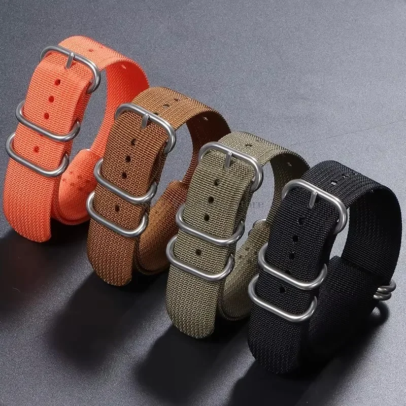 Soft Nylon Ribbed Strap Woven Canvas Military Sports Wristband