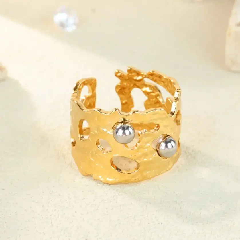 Pearl Hollow Rings for Women Jewelry Gift