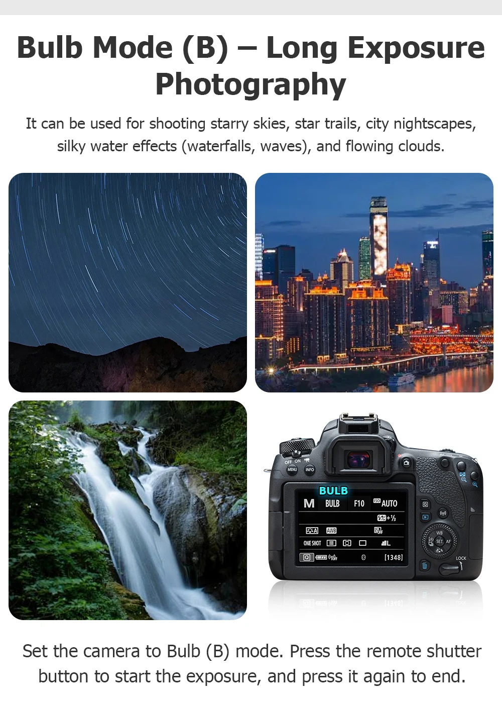 BR-E1A Wireless Remote Control for EOS R10 R6 R5C R RP M50II M6II 850D 200DII 2