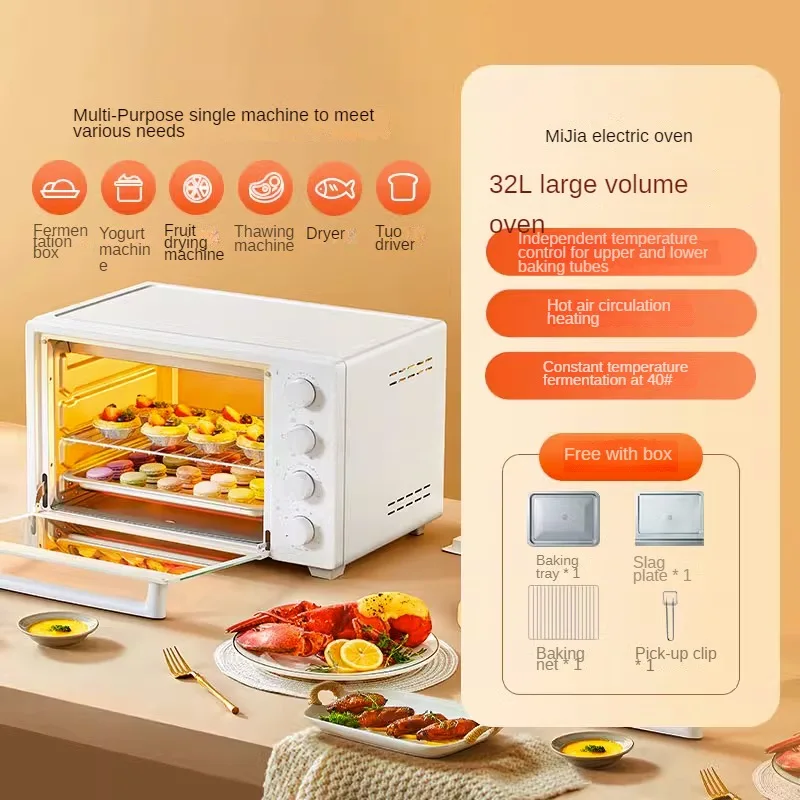 Xiaomi 32L Electric Oven 120min Timer Independent Temperature Control Constant Temperature Fermentation Multi-function Air Fryer 3