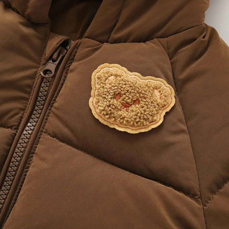 Cute Bear Winter Baby Coat Thicken Cotton Jacket for Boys Girls Clothes Kids Hooded Top Snow Outerwear Korean Costume 1-6Y kids jackets,winter cotton coat