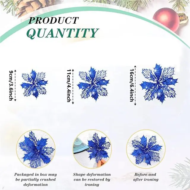 Glitter Poinsettia Ornaments 6