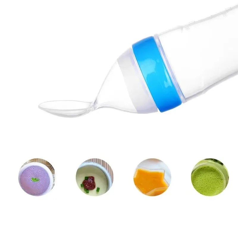 Baby Feeding Utensils 3 Styles Baby Feeding Bottle Spoon Milk Bottle Training Feeder Food Supplement BPA Free