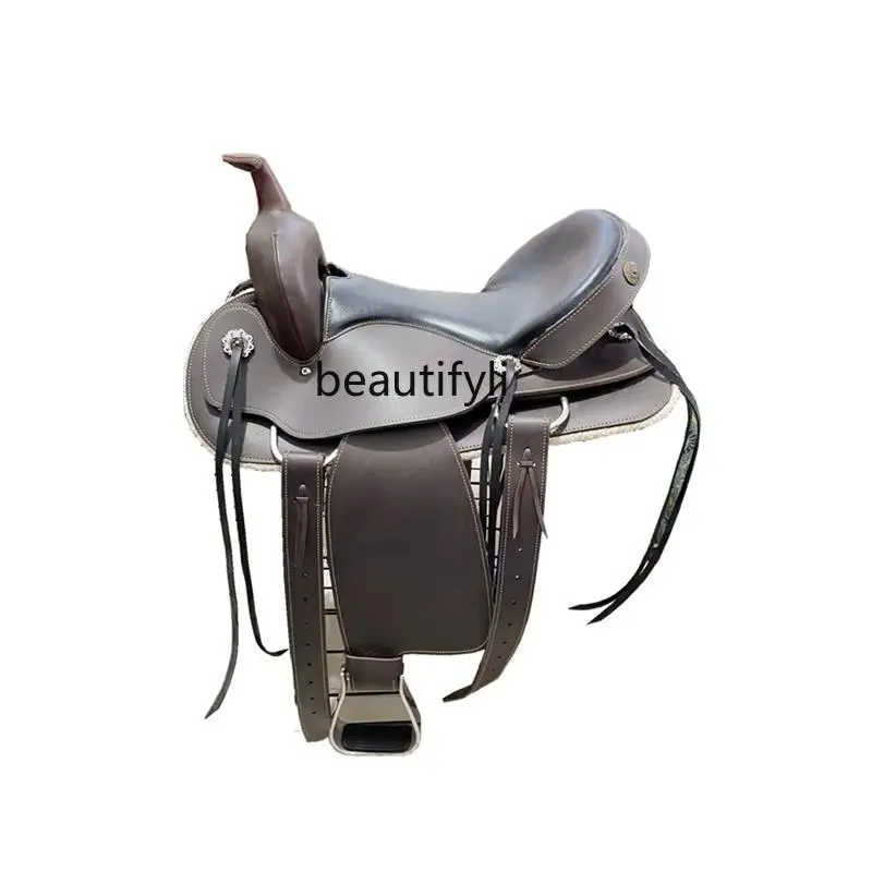 

Saddle Horse Pure Cowhide Knight Riding Western Saddle Riding Equipment Western