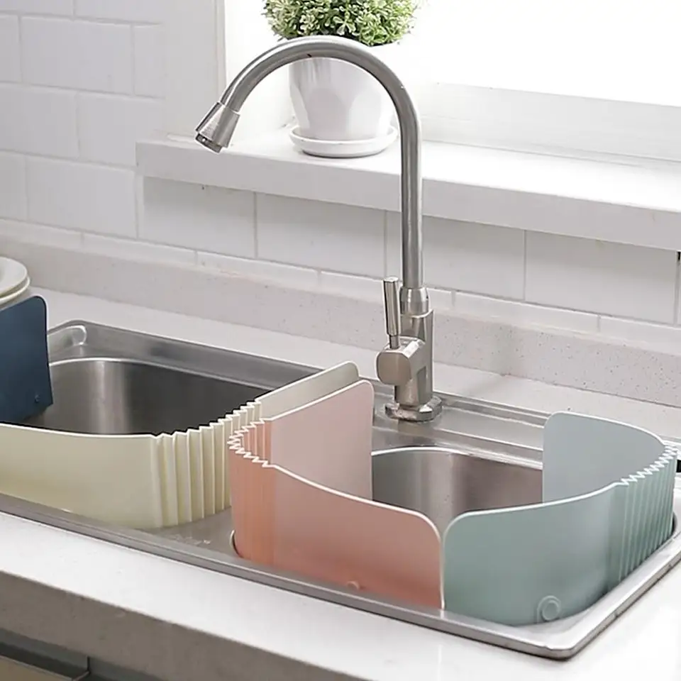 Paraspruzzi In Silicone Per Lavello - Antischizzi Riutilizzabile Per Cucina E Bagno, Grigio