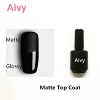 15ml 2 pcs UV Gel Matte Top Coat Nail Polish high quality Transparent top Gel 1