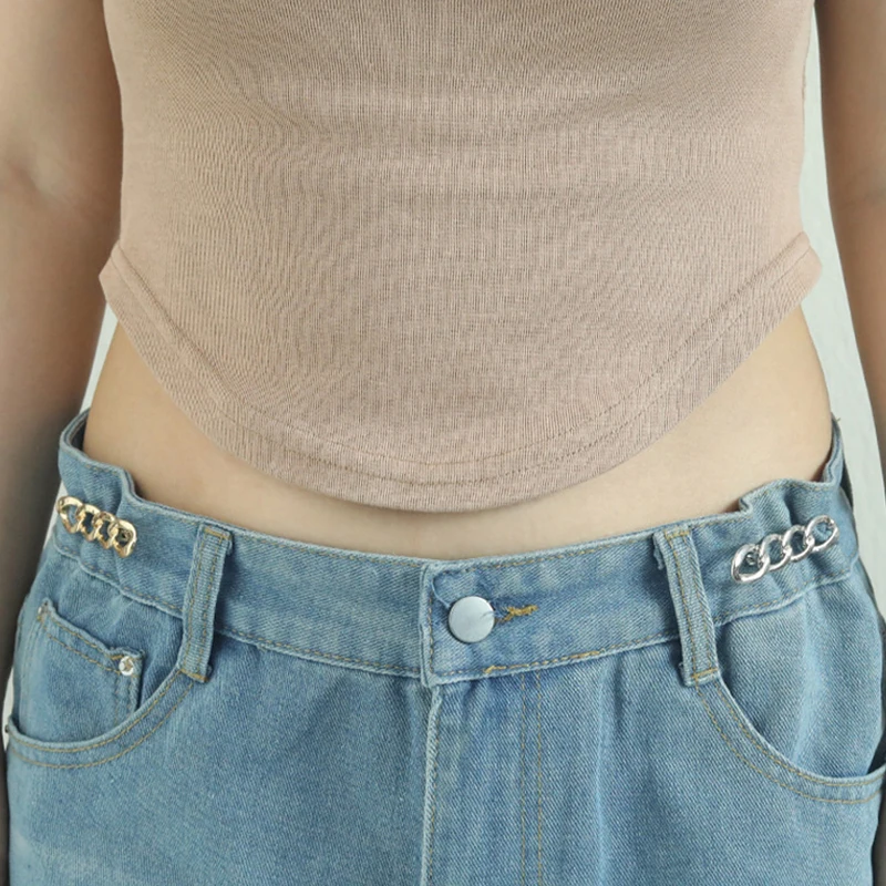 의류 브로치 허리 버클 조절 핀 허리 도구 허리 조절 가능 심리스 탈부착 가능 합금 DIY 체인 모양 라펠 핀