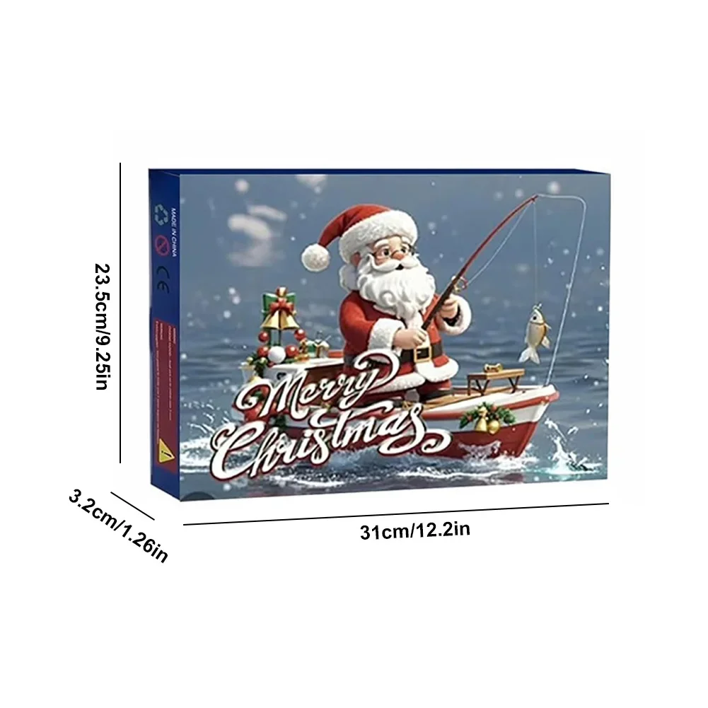 Fishing Advent Calendar 24 Days Fishing Christmas Countdown Lure Advent Calendar for Fisher Anglers Men Teen Boys