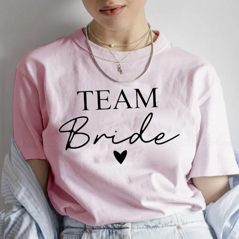 T-shirt da sposa della squadra Donna Matrimonio da sposa Top Amici Addio singolo Addio al nubilato Addio al nubilato T-shirt EVJF Camicette Abbigliamento estetico - immagine 3