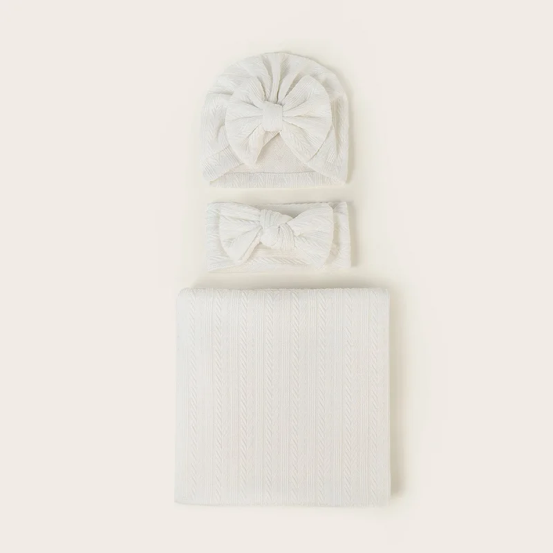 Baby blanket and hat headband set 5