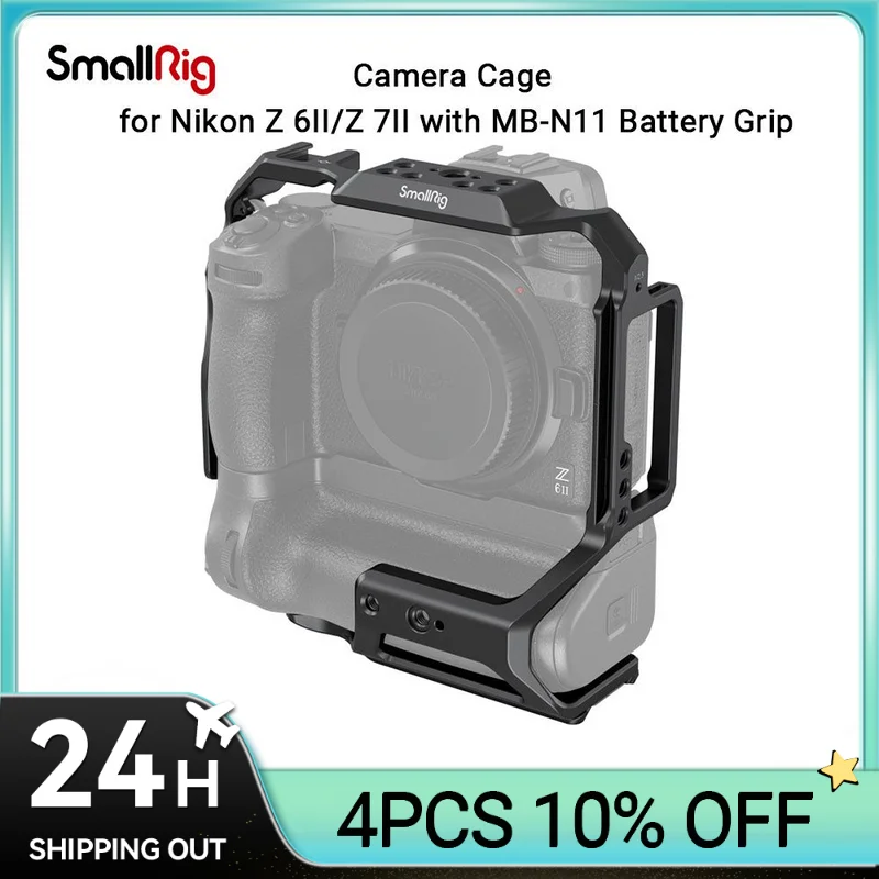 Gabbia Per Fotocamera Smallrig Per Nikon Z 6Ii / Z 7Ii Con Impugnatura A Batteria Mb-N11 Fondo Arca-Piastra A Sgancio Rapido Svizzera Per Dji Rs 2/Rsc