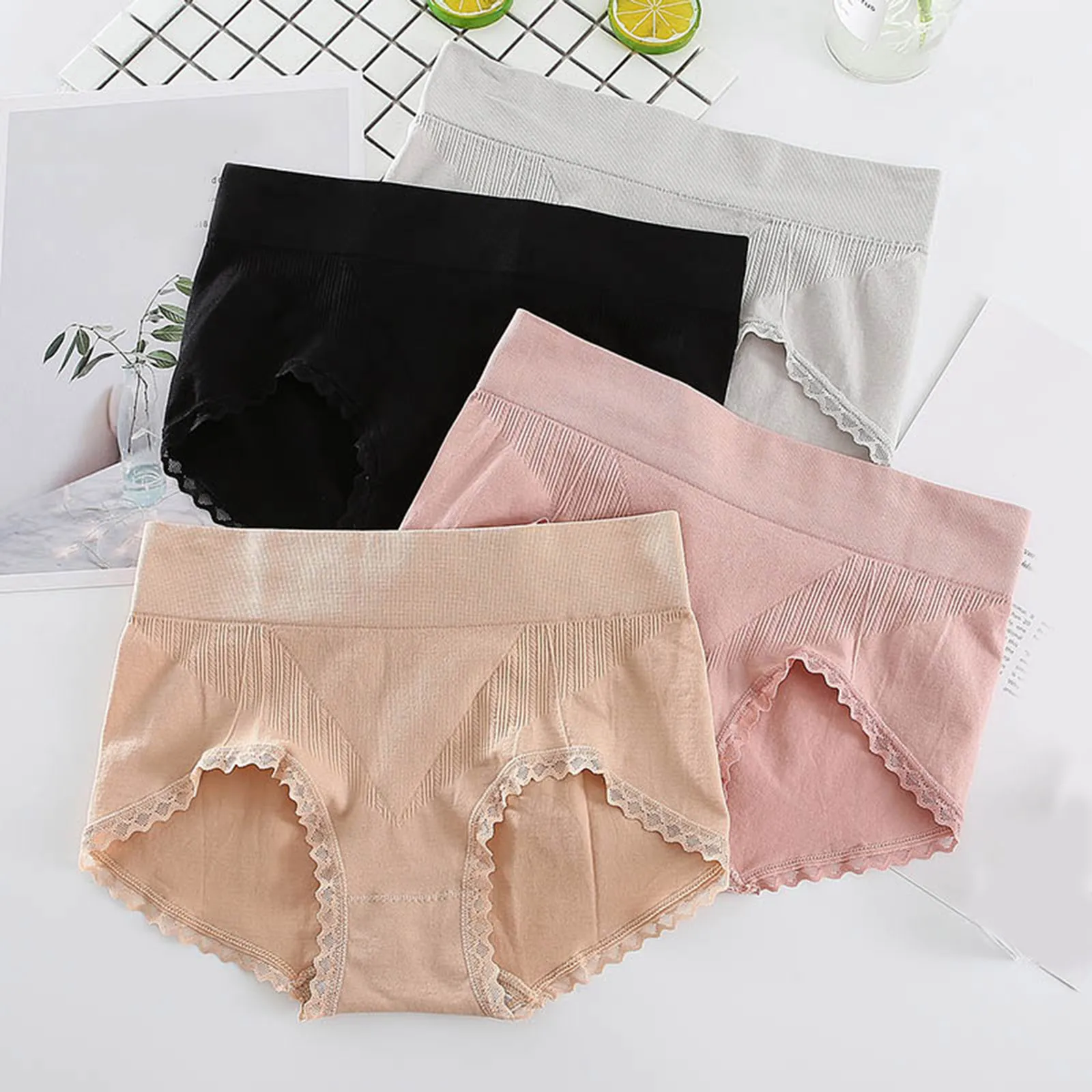 PantiesForWomenPlusSizeCottonBikiniPantiesLaceTrimUnderwear