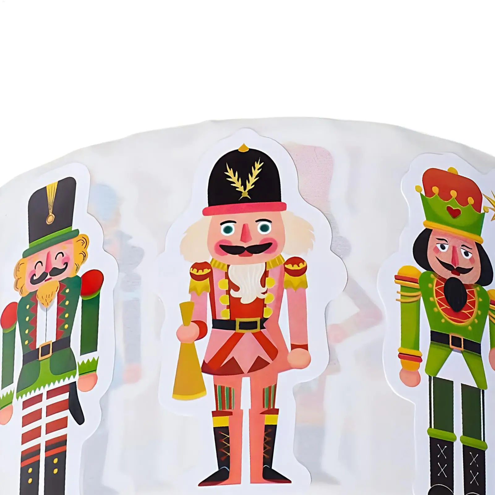 Nutcrackers Wall Decals 500-piece Cartoon Self-Adhesive Decoration Christmas Nutcracker Window Stickers For Car Computer School