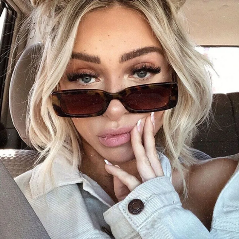 Fashion Women's Small Rectangle Sunglasses Women Oval Vintage Brand Design Square Sun Glasses Female Eyewear Anti-glare_voghion.com