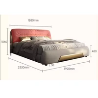Lits Double nordiques Queen, minimaliste, moderne, crème, espace de rangement, Letto Matrimoniale Multifunzione, meubles de chambre à coucher 5