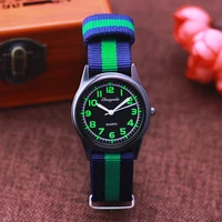 Chaoyada Woman Man Color Stripe Canvas Strap Wrist Watches Children Child Boys Girls Students Fluorescent Digital Test Watches 1