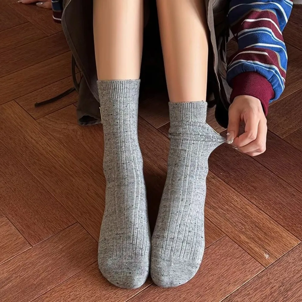 Breathable Cotton Crew Socks for Women Korean Style