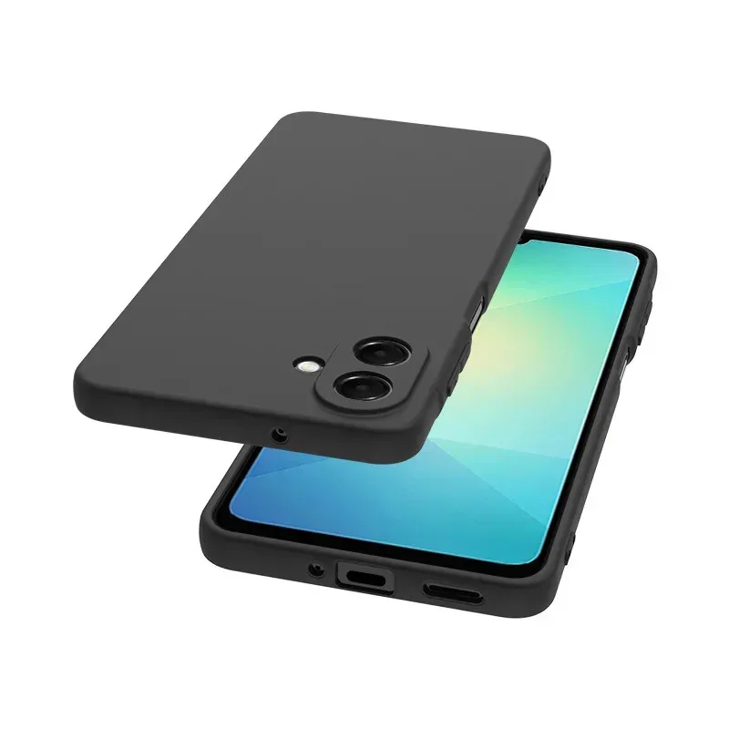 Black Matte Silicone Back Cover - Slim TPU Bumper Case