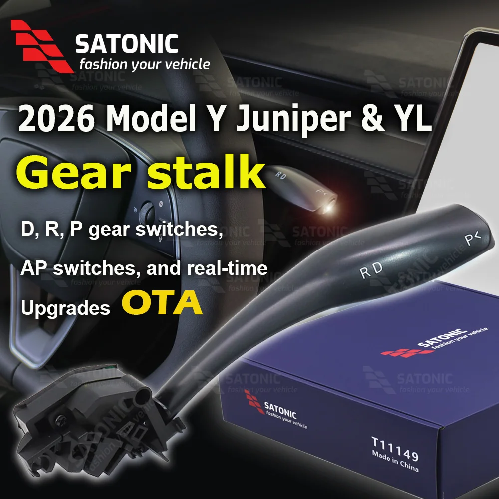 SATONIC V3 Gear Shifter Handbar Stalk for Tesla New Model Y Juniper YL OEM Style Plug & Play | Smooth Parking & Driving Control