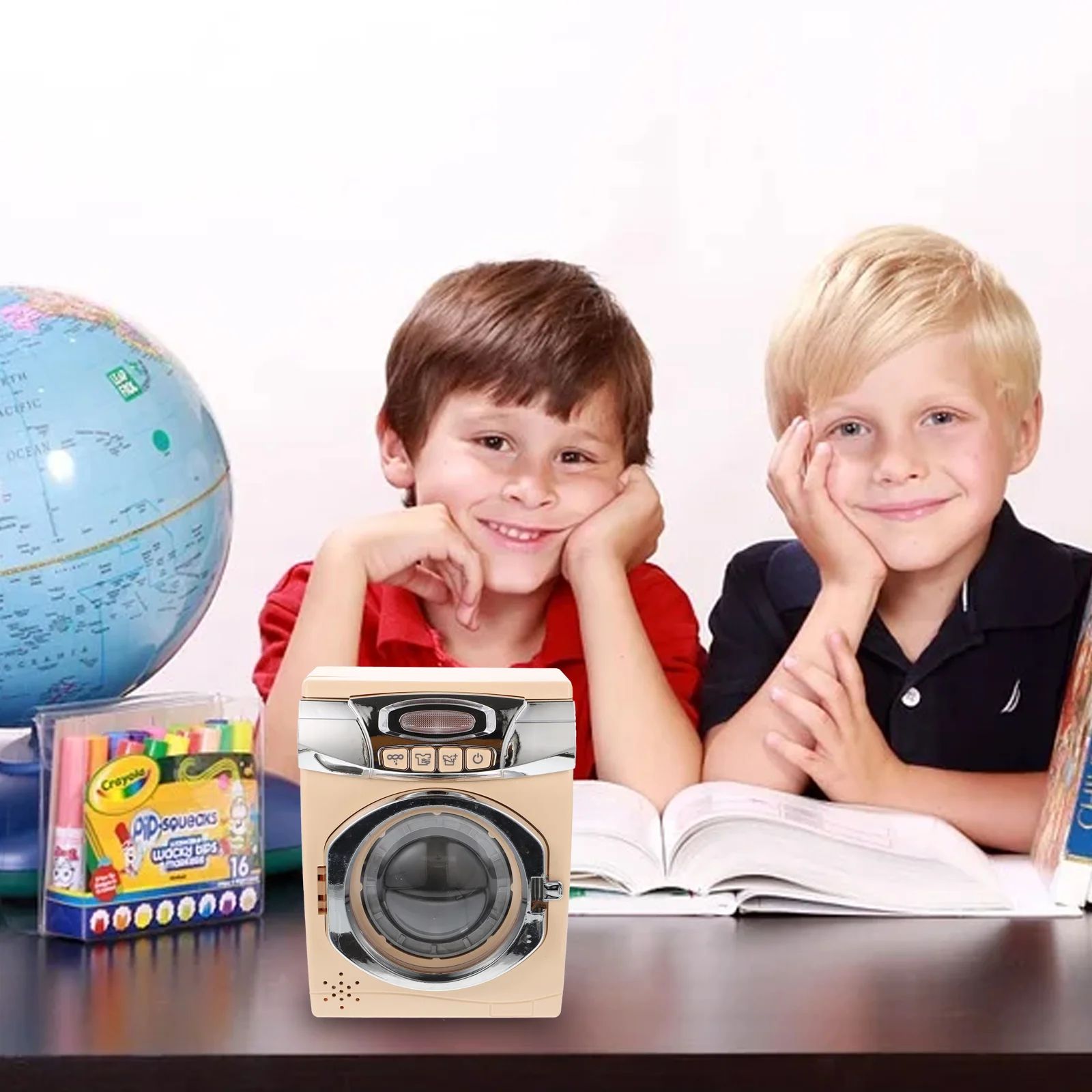 Oven Ornaments Children Toy Plaything Miniature Laundry Educational Khaki Kids Simulation Washing Machine 6