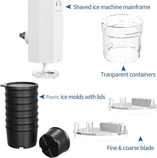 Shaved Ice Attachment for KitchenAid Stand Mixer, Snow Cone Attachment for KitchenAid with 8 Ice Molds, Stainless Steel Blade Ic 5