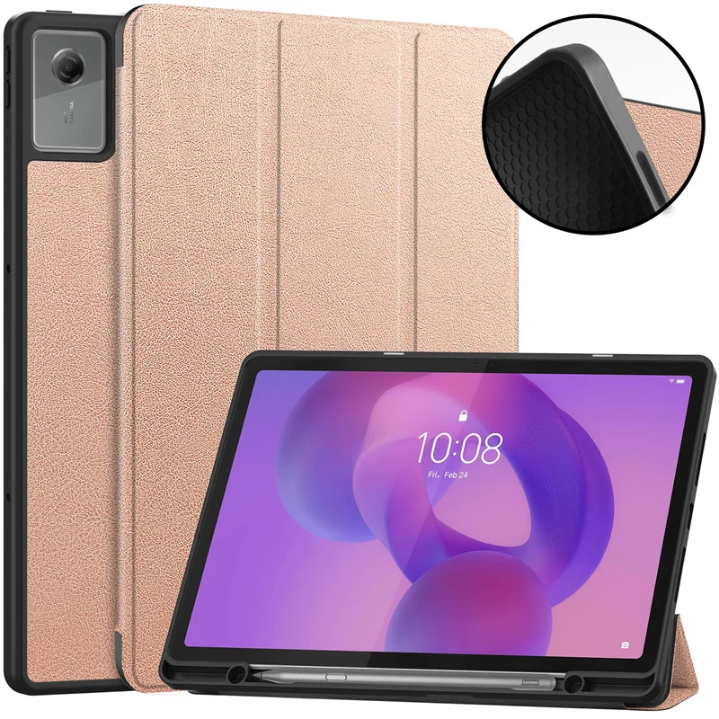 Premium Case with Pencil Holder and PU Silicon Back