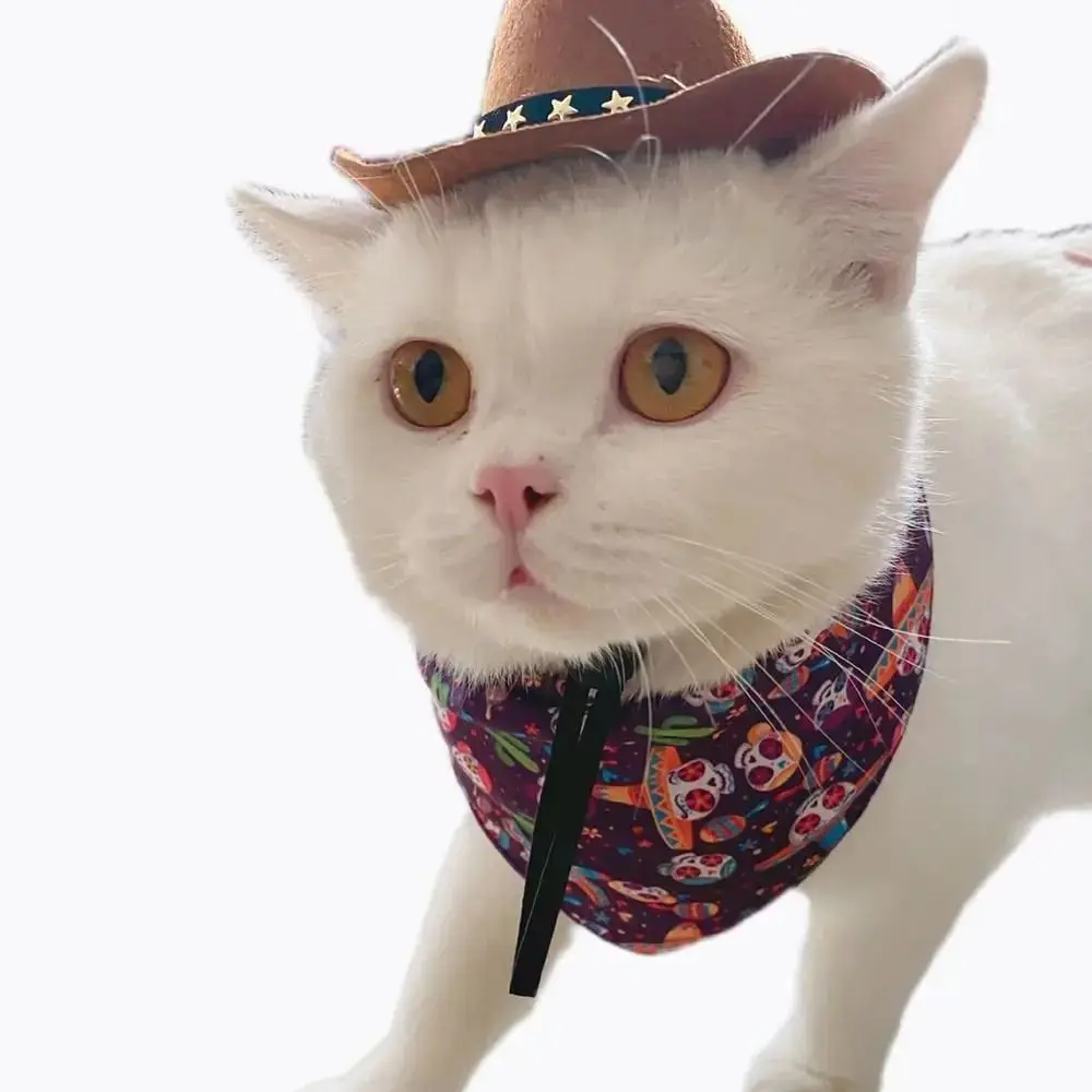 British Pet Cat Dog Hat Star Cowboy Hat Pet Supplies Adjustable Dog Costume Top Hat Headwear Dogs Caps Pet Sun Hats for Cats