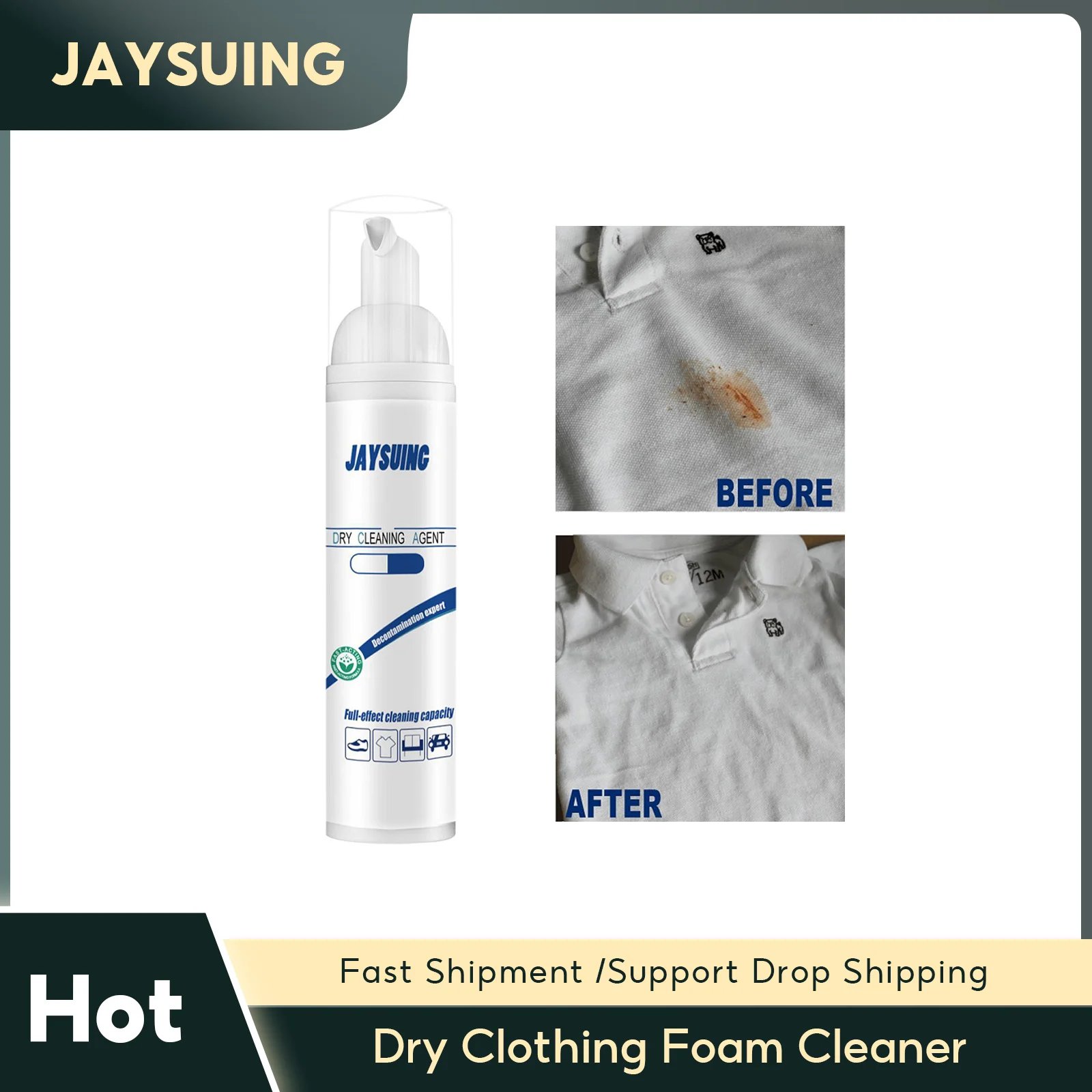 Dry Clothing Foam Cleaner Down Jacket Oil Stain Removal Mattress Sofa Decontamination Dry Cleaner Wash Free Clothes Foam