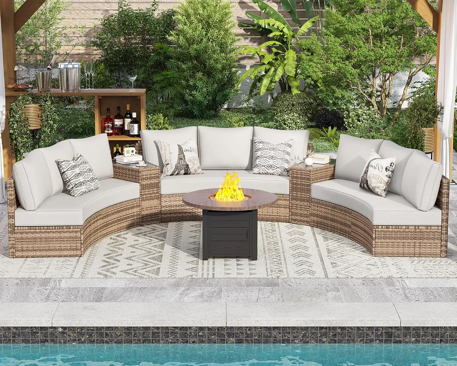 Curved patio set hotsell