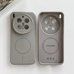 Enhanced Liquid Silicone Magnetic Phone Case with Wireless Charging Compatibility, Soft Matte Finish for Vivo iQOO 15 (Light Gray)