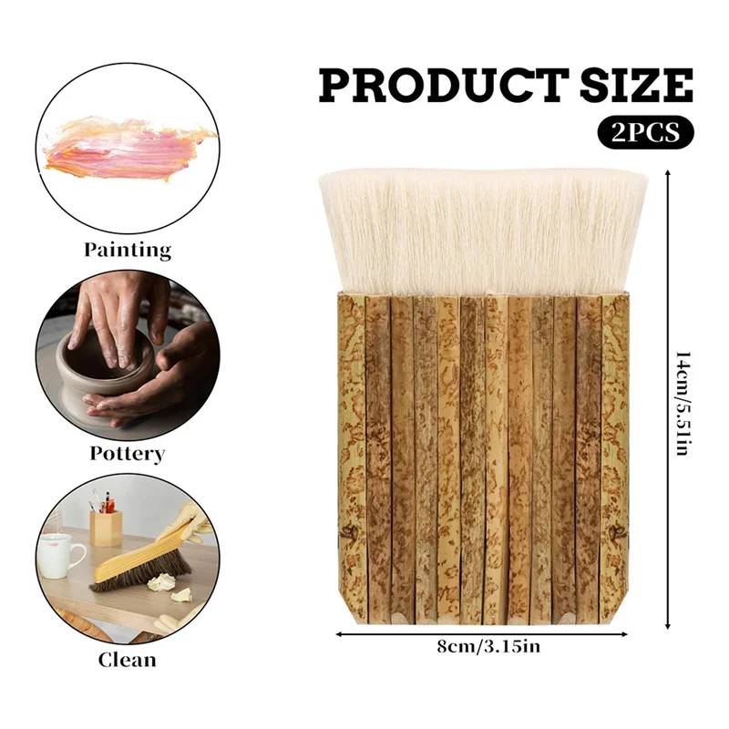 A88K-Handle Brush Paint Applicator Artist Painting Craft Brushes Suitable For Kiln Washing, , Pottery Painting