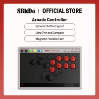 8BitDo All-Button Wireless Arcade Controller for Switch 1/2 & Windows, Low-profile Mechanical Switches, 4 Programmable Buttons