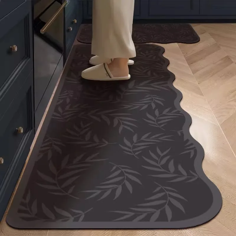 Irregular PVC Kitchen Floor Mat Luxury High-grade Oil-proof Waterproof, Bathroom Carpets Non-slip Wear-resistant Balcony Rugs 러그