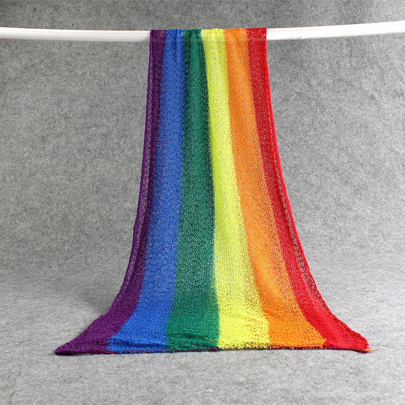 Stretch Newborn Rainbow Wraps Swaddling Baby Photography Props Photo Shooting Accessories Photograph Studio Blanket Backdrop newborn lifestyle photos