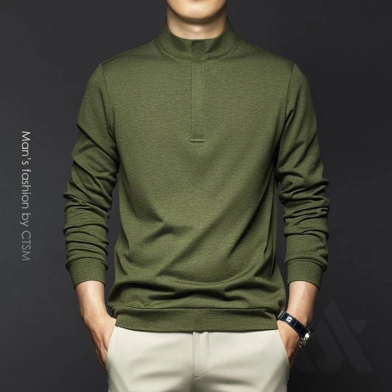 

Autumn men stand collar long sleeve business casual sweater hoodie men's new autumn clothes