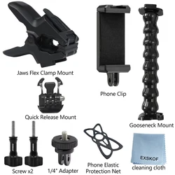 Versatile Flex Clamp Gooseneck Mount - With Phone Clip Kit