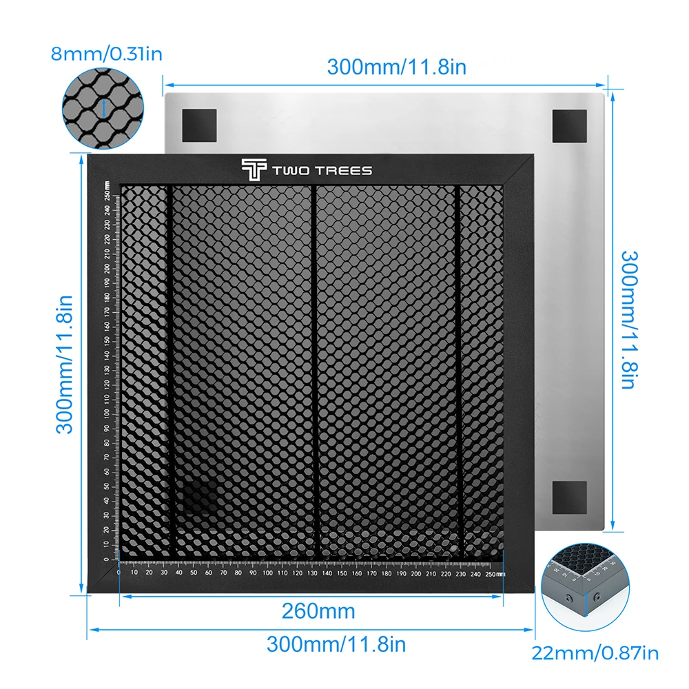 Mesa de Trabalho do Favo de Mel das Peças do Encaixe do Laser para Máquina de Corte de Co2gravador a Laser Tt5.5s 320x220300x300400x400430x400 mm