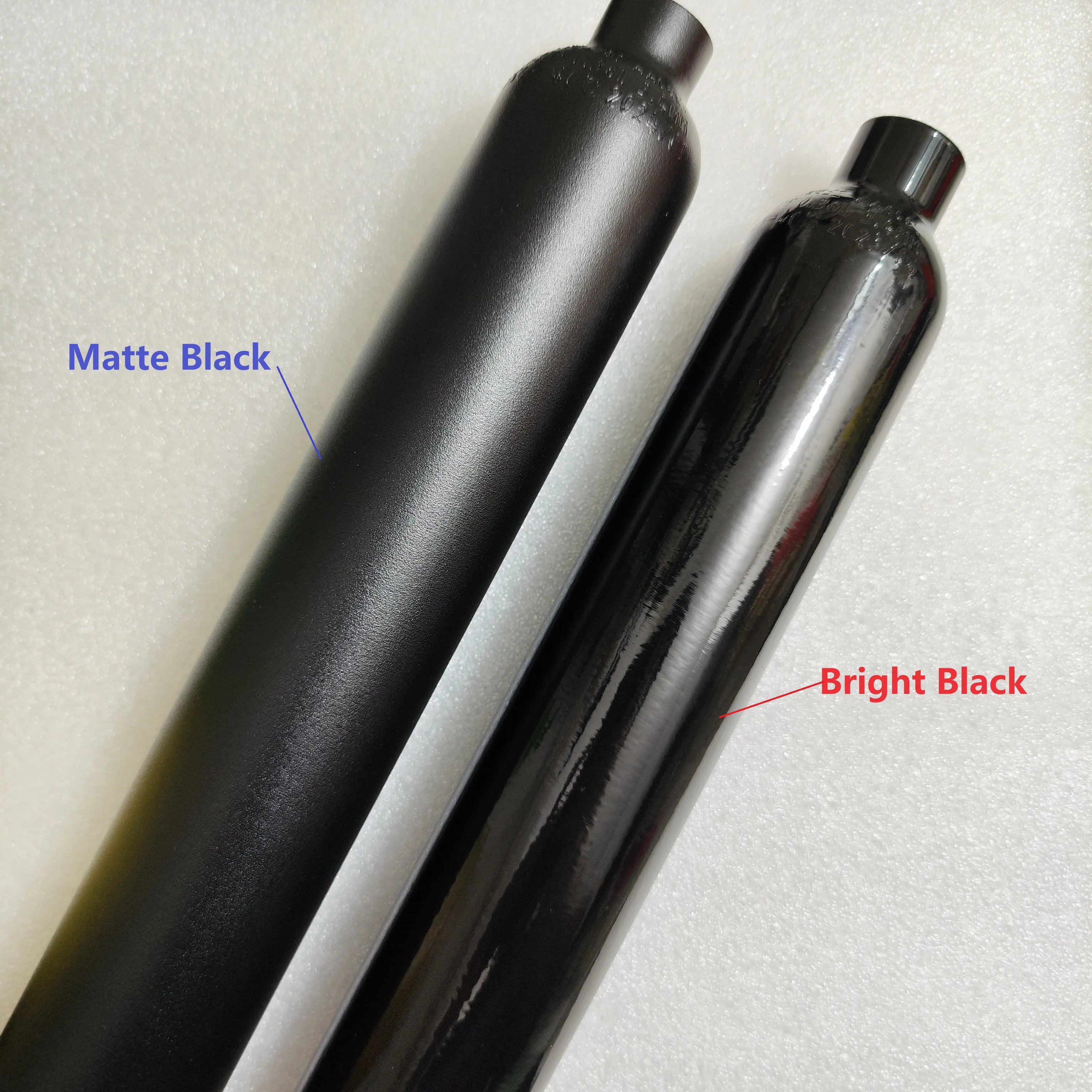 0.38L Matte Black Flat Aluminum Bottle 50mm OD  5/8"-18 UNF Inlet Thread Tank Bottle 20Mpa 4500psi Tank For Cylinder Diving 3