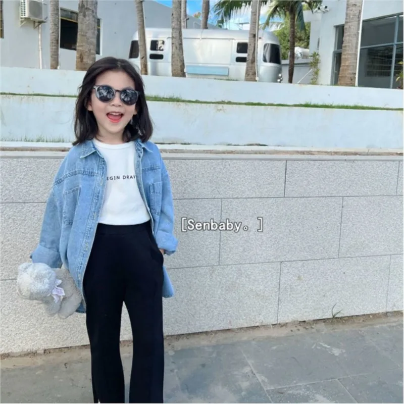 spring autumn summer Girls Kids Denim shirt comfortable cute baby Clothes Children Clothing kids shirts