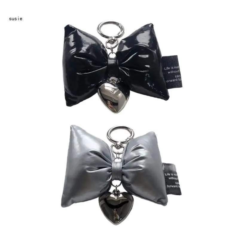 

X7YA Bow Pendant Phone Lanyard Stylish Phone Charm Bowknot Heart Strap Accessory