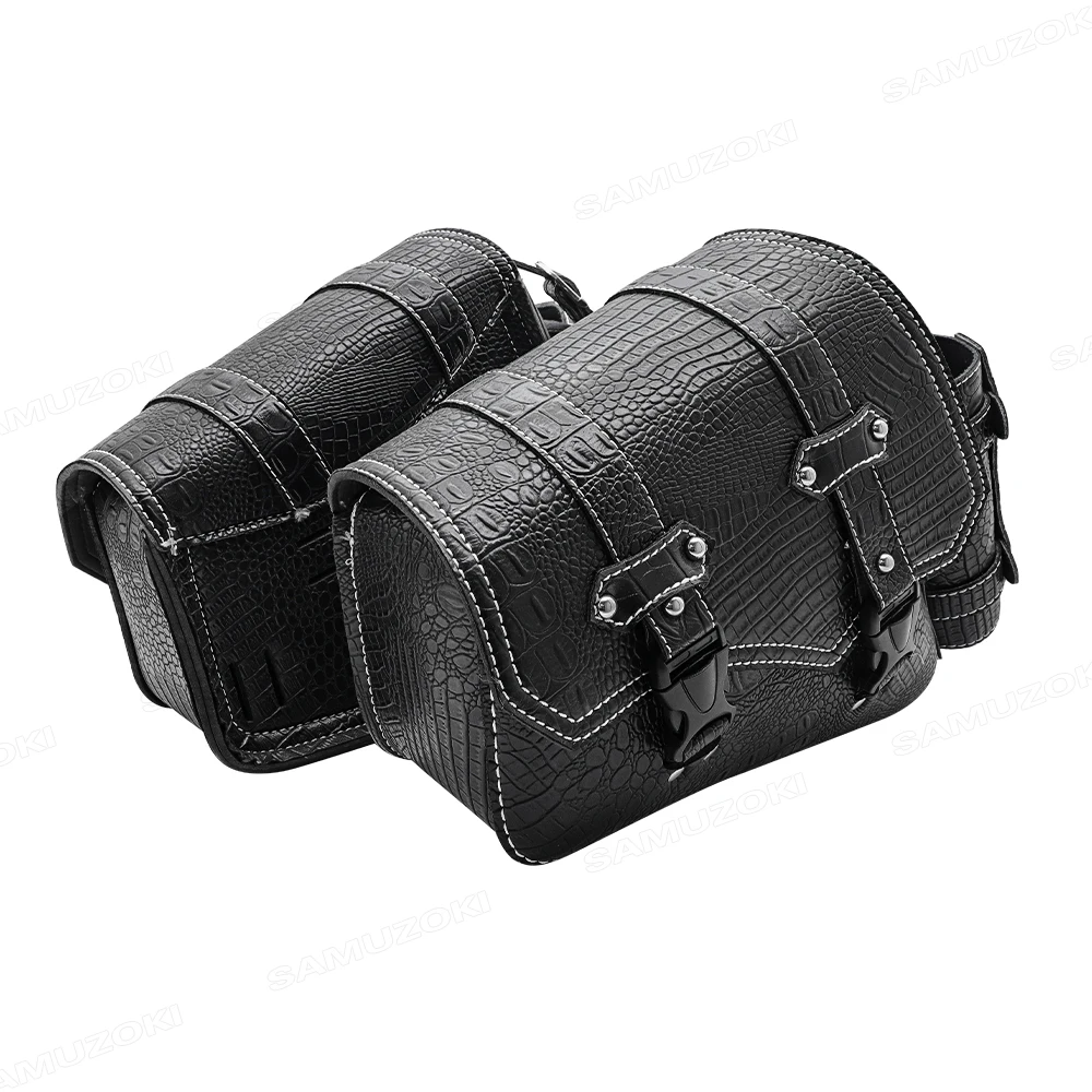 Universal Motorcycle Luxury Black Crocodile Pattern - Image 3
