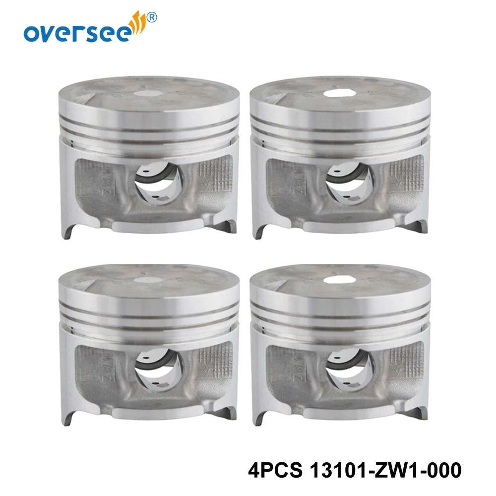

4pcs 13101-ZW1-000 Piston Only (STD) for Honda 90 HP BF75-90 4 Stroke 1997-2006 Outboard Engine