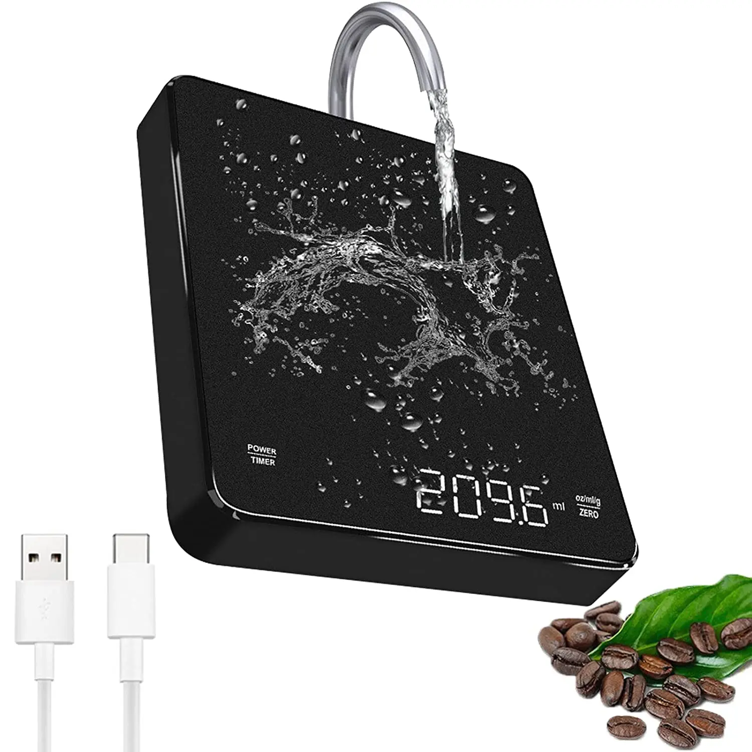 

2022 Smart LED Screen Coffee Scale Kitchen Scales 3kg/0.1g Mirror+Basic+Electronic Scale Built-in Auto Timer Pour Over Espresso